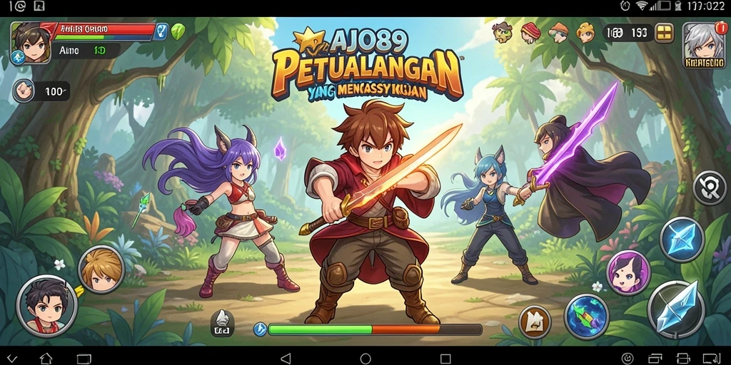 Tampilan permainan AJO89 dengan grafis anime yang memukau.
