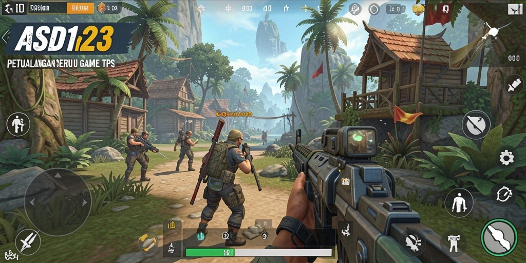 Tampilan seru dari gameplay ASD123 dengan aksi tembak-menembak.