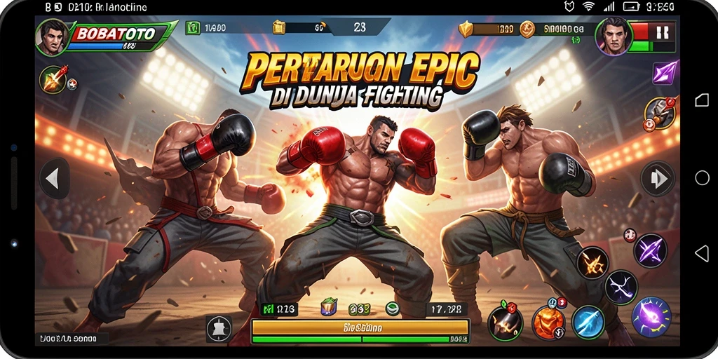 Screenshot BOBATOTO menampilkan aksi pertarungan yang seru dan intens.
