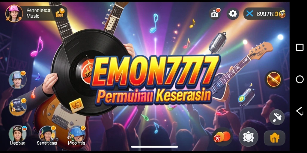 Screenshot gameplay EMON777 dengan pengguna bernyanyi.