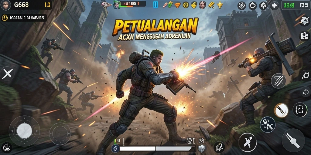 Screenshot gameplay G668 dengan aksi pertarungan yang mendebarkan.