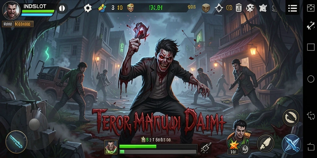 Screenshot gameplay menampilkan suasana mencekam di INDSLOT.