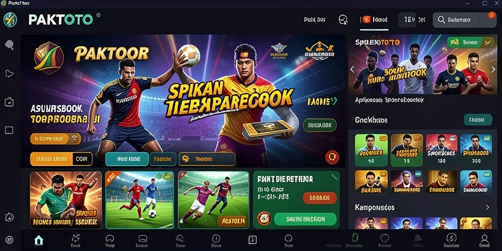 Screenshot utama PAKTOTO menampilkan antarmuka taruhan dan pilihan olahraga.