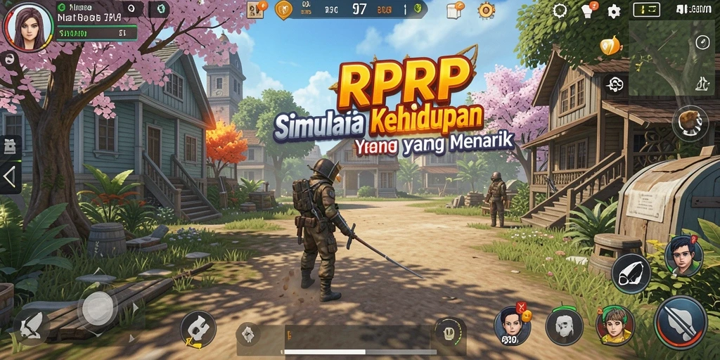 Gameplay RPRPRP yang menarik dengan interaksi pemain yang penuh warna.