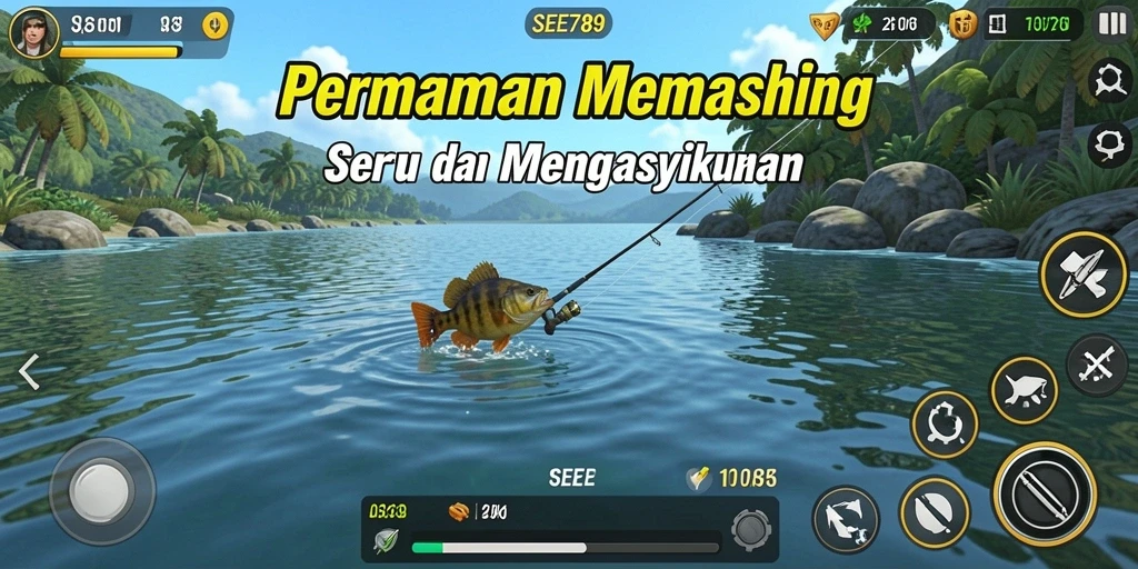 Screenshot menunjukkan pengalaman memancing yang mendebarkan di SEE789.