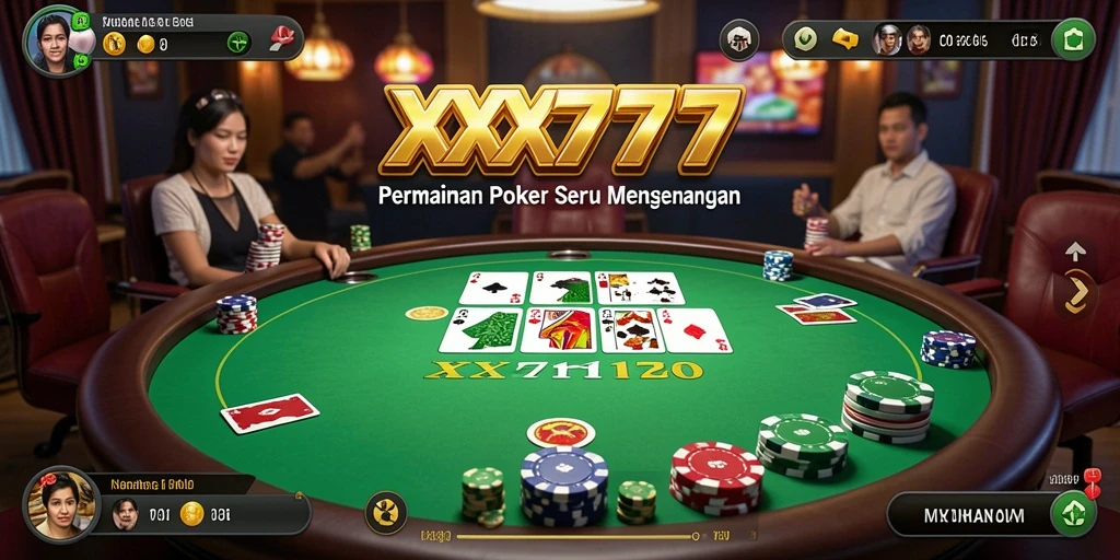 Gameplay Poker seru di XXX777 dengan grafis menawan.